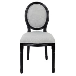 CHAISE ELEONOR NOIR TISSU GRIS - Lot De 2 -Ameublement De Maison HD7325 CHAISE ELEONOR NOIR TISSU GRIS 4