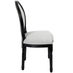 CHAISE ELEONOR NOIR TISSU GRIS - Lot De 2 -Ameublement De Maison HD7325 CHAISE ELEONOR NOIR TISSU GRIS 5