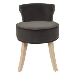 TABOURET ELEONOR VELOURS GRIS 11 TABOURET ELEONOR VELOURS GRIS -Ameublement De Maison HD7327 tabouret eleonor velours gris 1