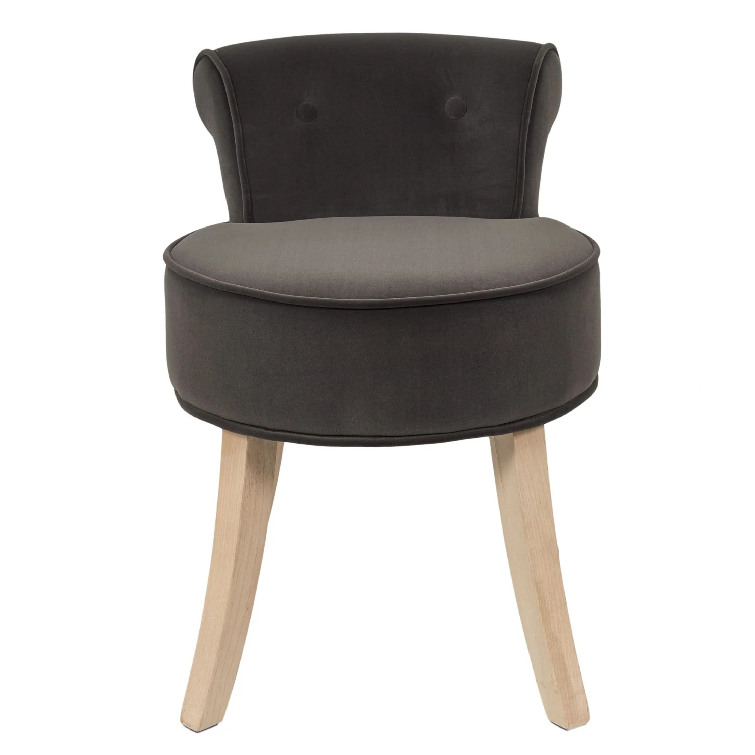 TABOURET ELEONOR VELOURS GRIS 5 TABOURET ELEONOR VELOURS GRIS – Image 3