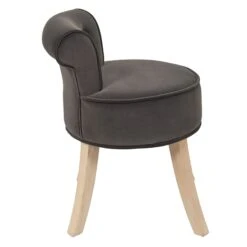 TABOURET ELEONOR VELOURS GRIS 12 TABOURET ELEONOR VELOURS GRIS -Ameublement De Maison HD7327 tabouret eleonor velours gris 2