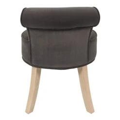 TABOURET ELEONOR VELOURS GRIS 13 TABOURET ELEONOR VELOURS GRIS -Ameublement De Maison HD7327 tabouret eleonor velours gris 3