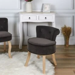 TABOURET ELEONOR VELOURS GRIS