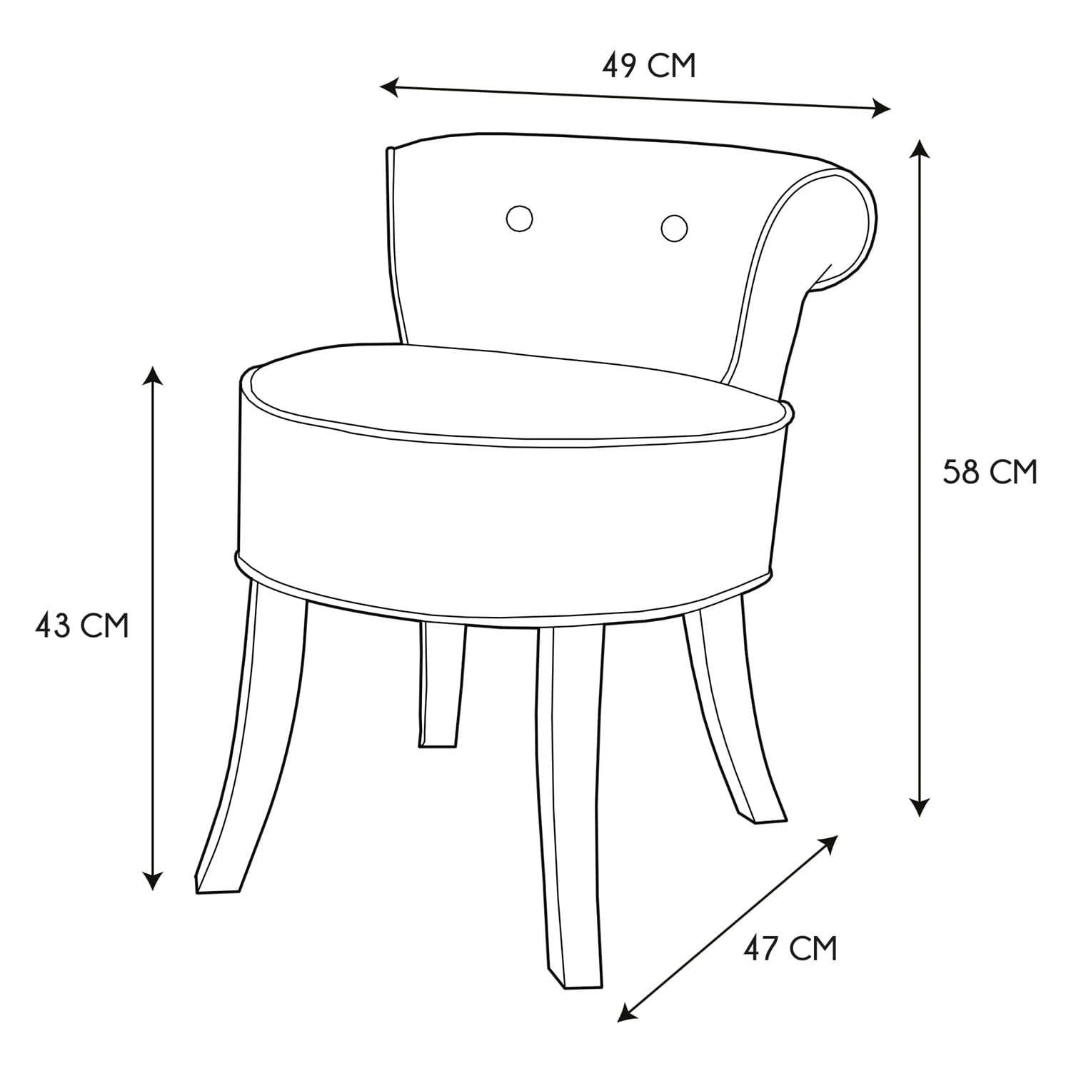 TABOURET ELEONOR VELOURS GRIS 9 TABOURET ELEONOR VELOURS GRIS – Image 7