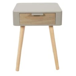 CHEVET 1 TIROIR EN BOIS TAUPE -Ameublement De Maison HD7334 CHEVET 1 TIROIR EN BOIS TAUPE 1