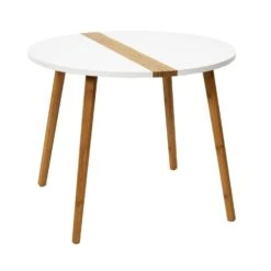 TABLE GIGOGNE BICOLORE RELIEF BLANC X2 -Ameublement De Maison HD7356 TABLE GIGOGNE BICOLORE RELIEF BLANC X2 2