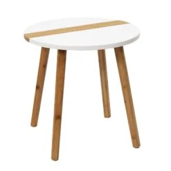 TABLE GIGOGNE BICOLORE RELIEF BLANC X2 -Ameublement De Maison HD7356 TABLE GIGOGNE BICOLORE RELIEF BLANC X2 4