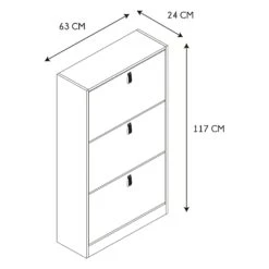 MEUBLE A CHAUSSURES 3 PORTES ABBOTT -Ameublement De Maison HD7382 MEUBLE A CHAUSSURES 3 PORTES ABBOTT 6