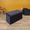 COFFRE BANC PLIABLE RETRO BLEU NUIT -Ameublement De Maison HD7405 COFFRE BANC PLIABLE RETRO BLEU NUIT 1