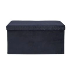 COFFRE BANC PLIABLE RETRO BLEU NUIT 11 COFFRE BANC PLIABLE RETRO BLEU NUIT -Ameublement De Maison HD7405 COFFRE BANC PLIABLE RETRO BLEU NUIT 3