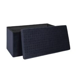 COFFRE BANC PLIABLE RETRO BLEU NUIT 10 COFFRE BANC PLIABLE RETRO BLEU NUIT -Ameublement De Maison HD7405 COFFRE BANC PLIABLE RETRO BLEU NUIT 4