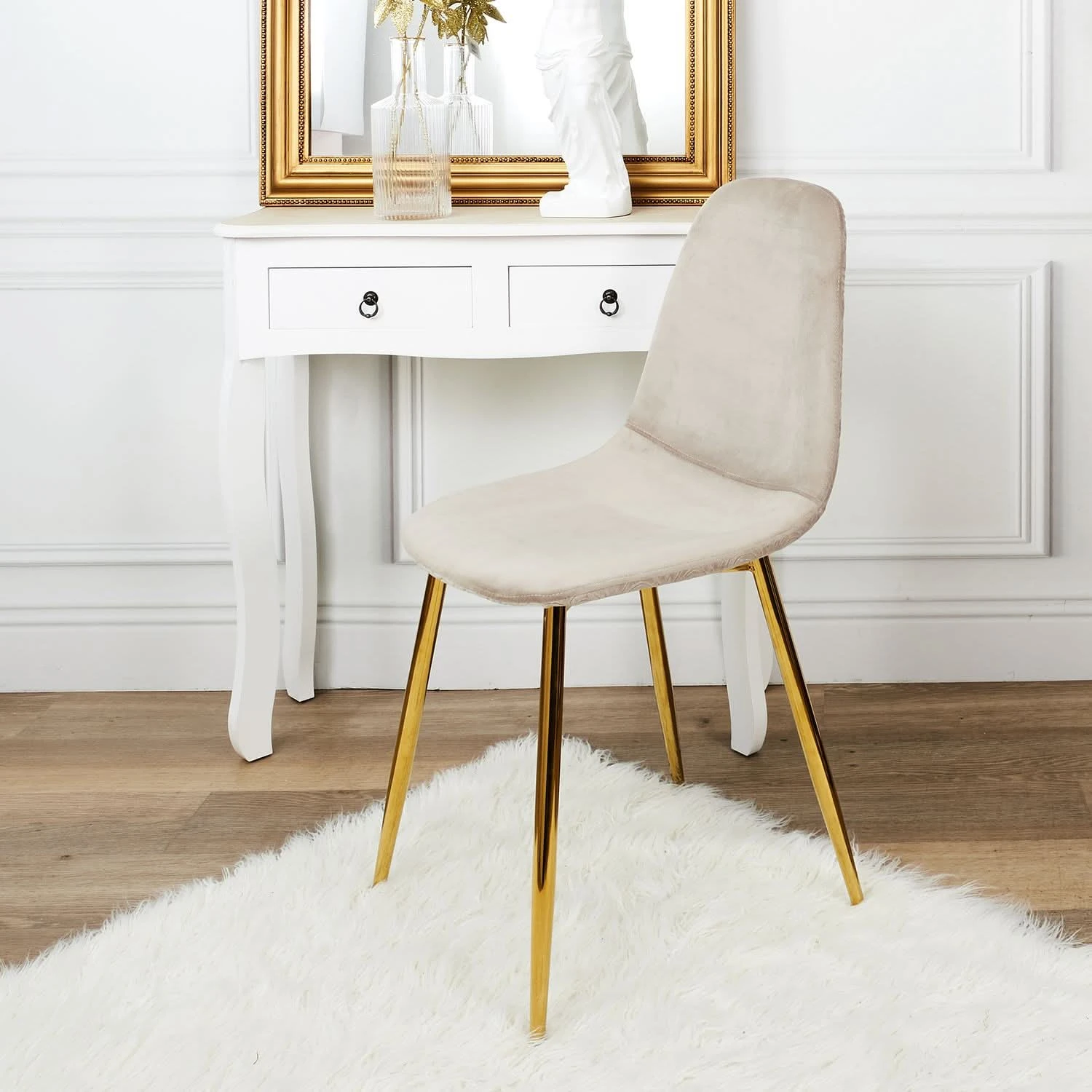 CHAISE PIEDS DORE - Lot De 4 5 CHAISE PIEDS DORE - Lot De 4 – Image 3