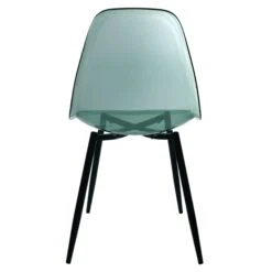 CHAISE TRANSPARENTE PIEDS METAL - Lot De 4 -Ameublement De Maison HD7656 CHAISE TRANSPARENTE PIEDS METAL VERT 1