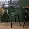 CHAISE TRANSPARENTE PIEDS METAL - Lot De 4 -Ameublement De Maison HD7656 CHAISE TRANSPARENTE PIEDS METAL VERT