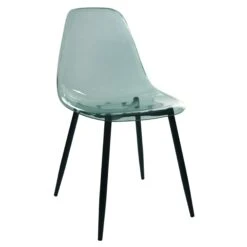 CHAISE TRANSPARENTE PIEDS METAL - Lot De 4 -Ameublement De Maison HD7656 CHAISE TRANSPARENTE PIEDS METAL VERT 4