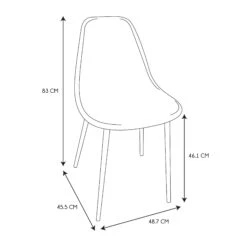 CHAISE TRANSPARENTE PIEDS METAL - Lot De 4 -Ameublement De Maison HD7656 CHAISE TRANSPARENTE PIEDS METAL VERT 7