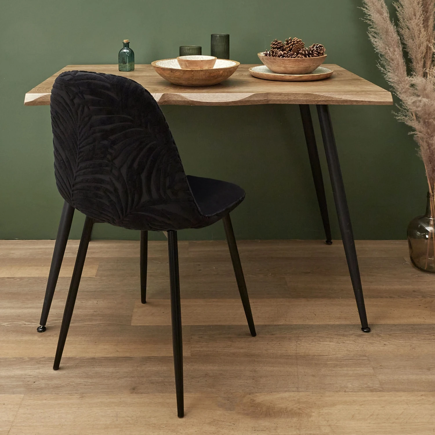 CHAISE PIEDS METAL LEAF NOIR - Lot De 4 3 CHAISE PIEDS METAL LEAF NOIR - Lot De 4