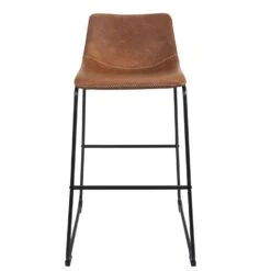 TABOURETS DE BAR MARRON INDUS - Lot De 2 -Ameublement De Maison HD9242 WEB LOT DE 2 TABOURETS DE BAR PU INDUS 3