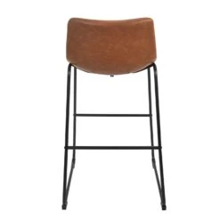 TABOURETS DE BAR MARRON INDUS - Lot De 2 -Ameublement De Maison HD9242 WEB LOT DE 2 TABOURETS DE BAR PU INDUS 5