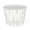 TABLE FILAIRE METAL BLANC DIAMETRE 50CM