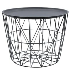 TABLE FILAIRE METAL GRIS DIAMETRE 50CM