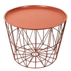 TABLE FILAIRE METAL TERRACOTTA DIAMETRE 50CM