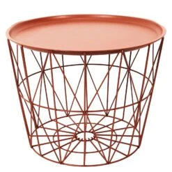 TABLE FILAIRE METAL TERRACOTTA DIAMETRE 50CM -Ameublement De Maison HDO2066D TABLE FILAIRE METAL TERRACOTTA DIAMETRE 50CM 6