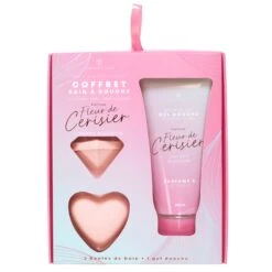 COFFRET BAIN FLEUR DE CERISIER 3 PCS -Ameublement De Maison SC40045 coffret bain fleur de cerisier 1
