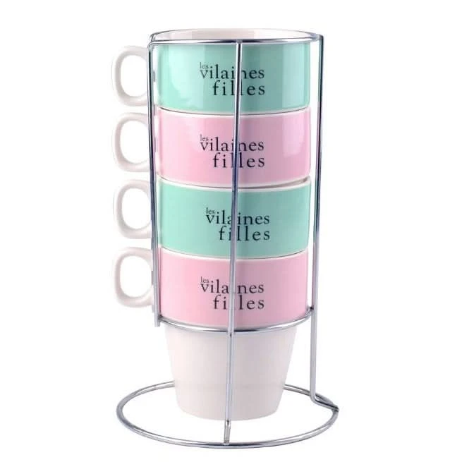 COFFRET DE 4 TASSES A CAFE AVEC SUPPORT 5 COFFRET DE 4 TASSES A CAFE AVEC SUPPORT – Image 3