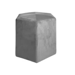 POUF VELOURS COTELE 35CM GIULIA GRIS FONCE -Ameublement De Maison hd6711 images hd6711 1